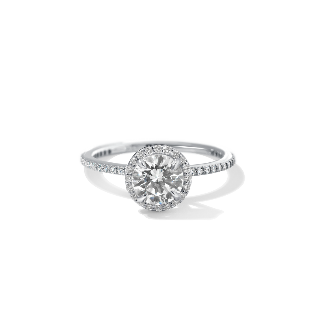 14K Gold Accented Halo Engagement Ring 0.11 CTW