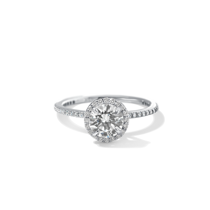 14K Gold Accented Halo Engagement Ring 0.11 CTW