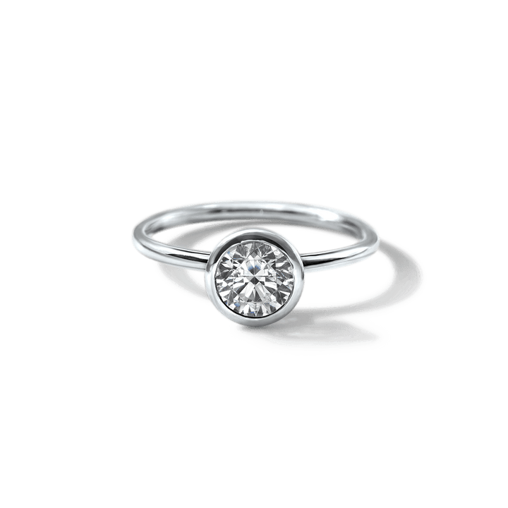 18K Gold Bezel Engagement Ring