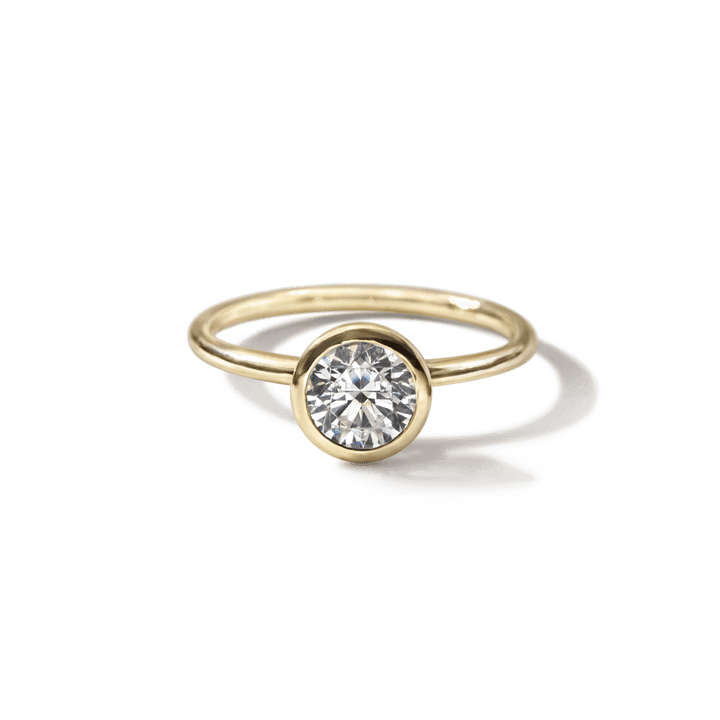 18K Gold Bezel Engagement Ring