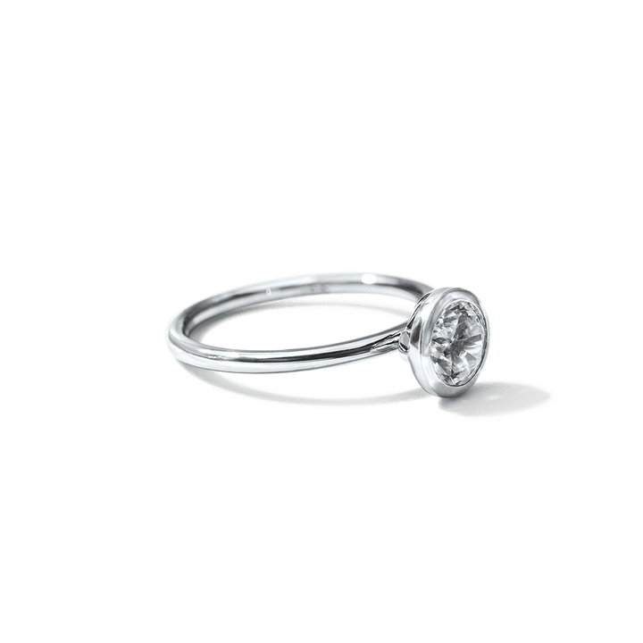 18K Gold Bezel Engagement Ring