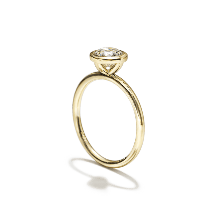 18K Gold Bezel Engagement Ring