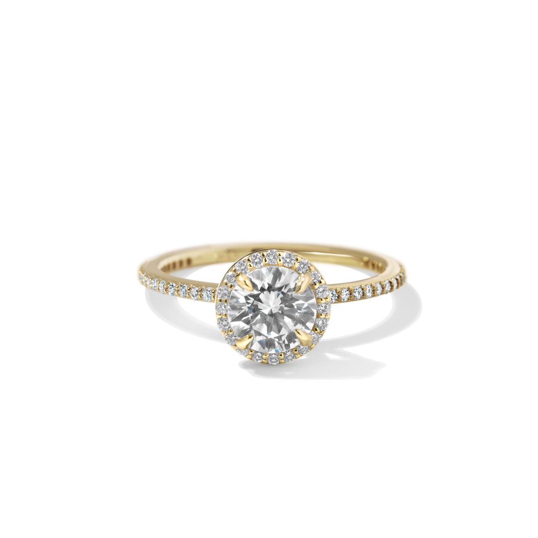 14K Gold Accented Halo Engagement Ring 0.11 CTW