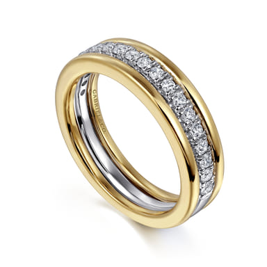 14K Two-Tone Gold Diamond Wedding Band (0.30 ctw)