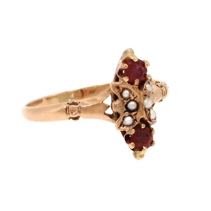 10KY RUBY  / PEARL RING 0201