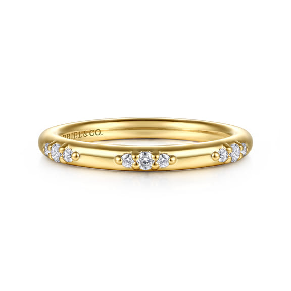 14K Yellow Gold Diamond Wedding Band