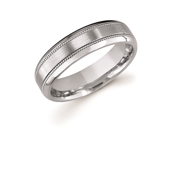 Titanium Millgrain Wedding Band