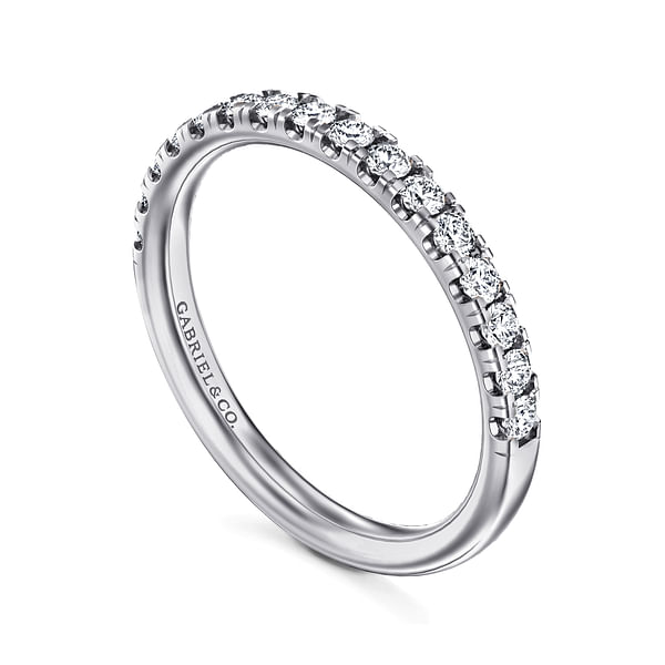 14K White Gold 0.40CTW Natural Diamond Wedding Band
