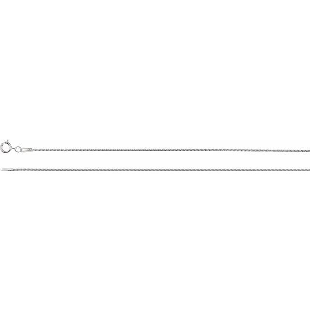 Rhodium-Plated Sterling Silver 1 mm Wheat 16" Chain