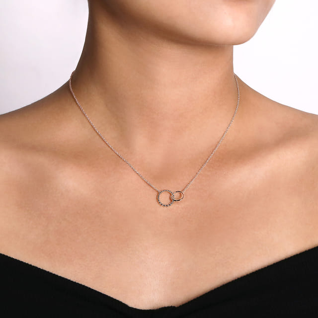 Sterling Silver Double Circle Necklace