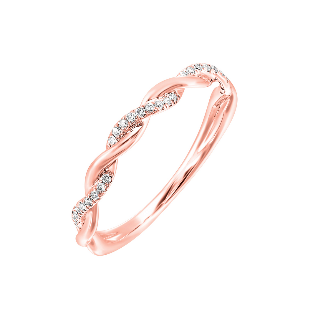 10K Rose Gold 0.05CTW Natural Diamond Wedding Band