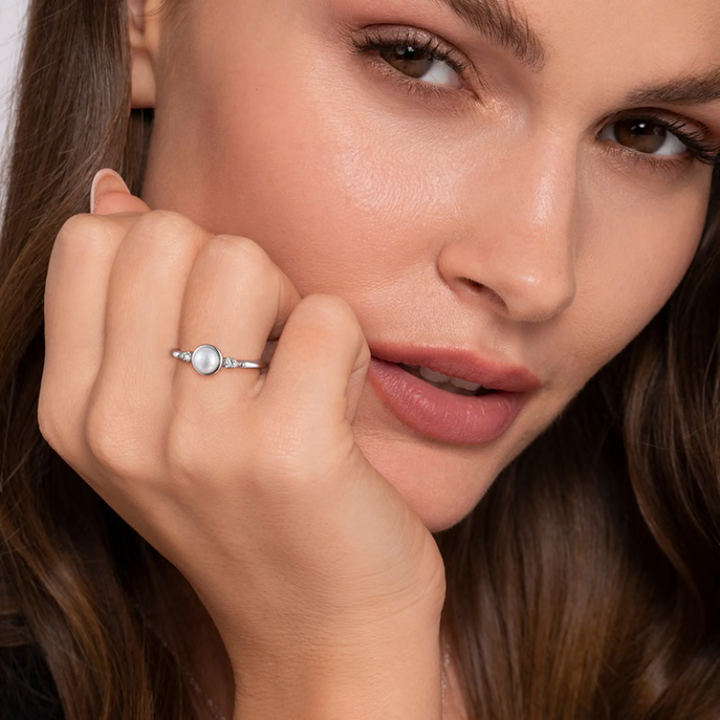 SS .05 CTW DIA / PEARL RING 09