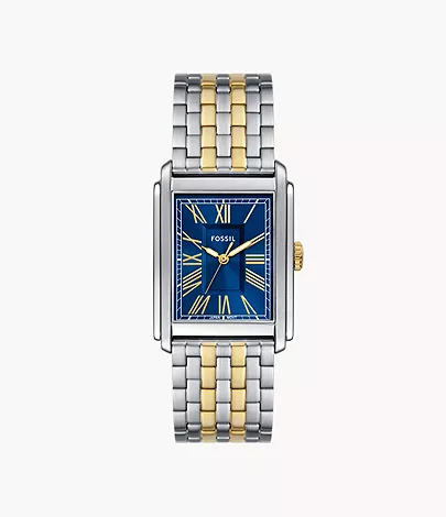 Fossil Watch: Carraway Three-Hand Two-Tone Stainless Steel FS6016