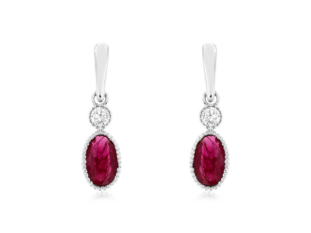14KW .05 CTW DIA / RUBY EARR.0