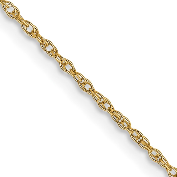 14K Yellow Gold 0.7mm Cable Rope Chain 16in