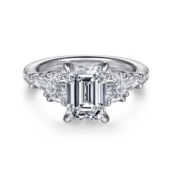 14K White Gold 3 Stone Diamond Semi-Mount Ring 1.00CTW.