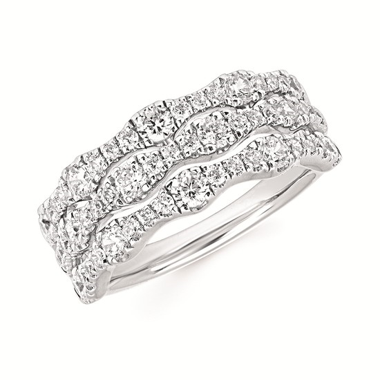 14K White Gold 1.01 CTW Natural Diamond Wedding Band