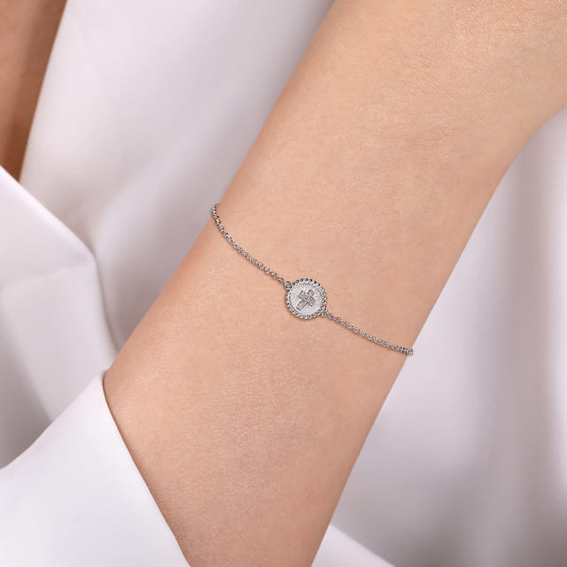 Cross Bracelet 925 Sterling Silver Diamond 0.03ct Bujukan