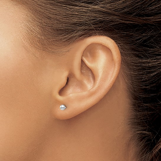 14K White Gold 3mm Ball Stud Earrings