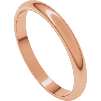 14K Rose Gold Polished 2.5mm Wedding Band