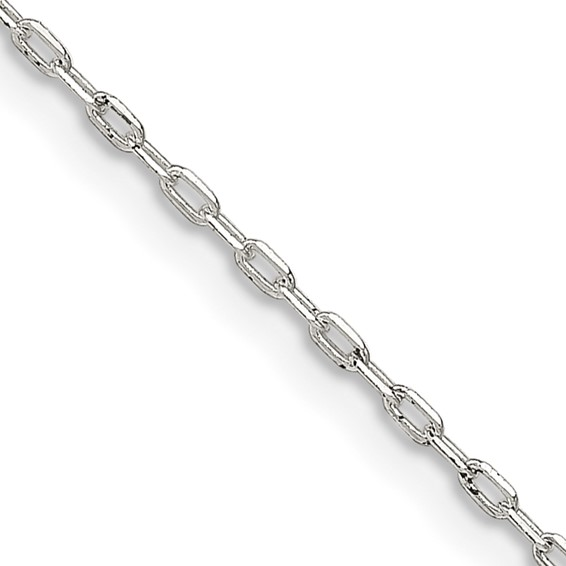 Sterlign SIlver 1mm Diamond-cut Long Link Cable Chain