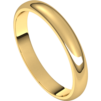 14K Yellow Gold Polished Standard Fit 3mm Wedding Band