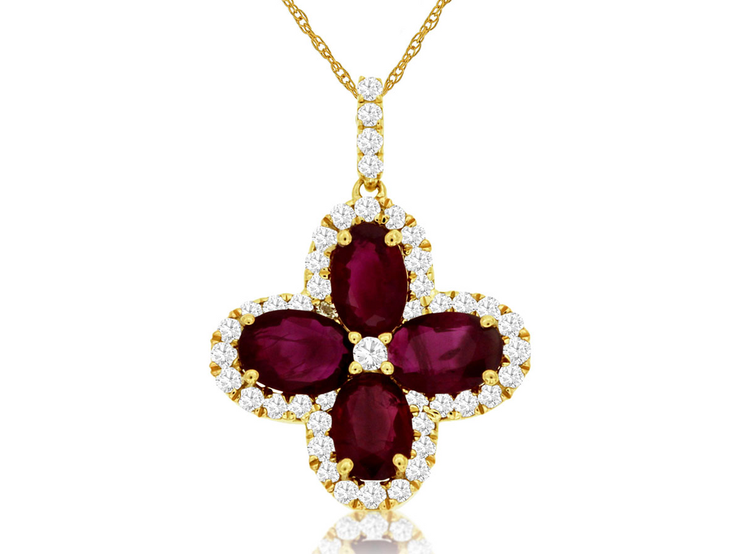 14KY .40 CTW DIA / RUBY PEND.