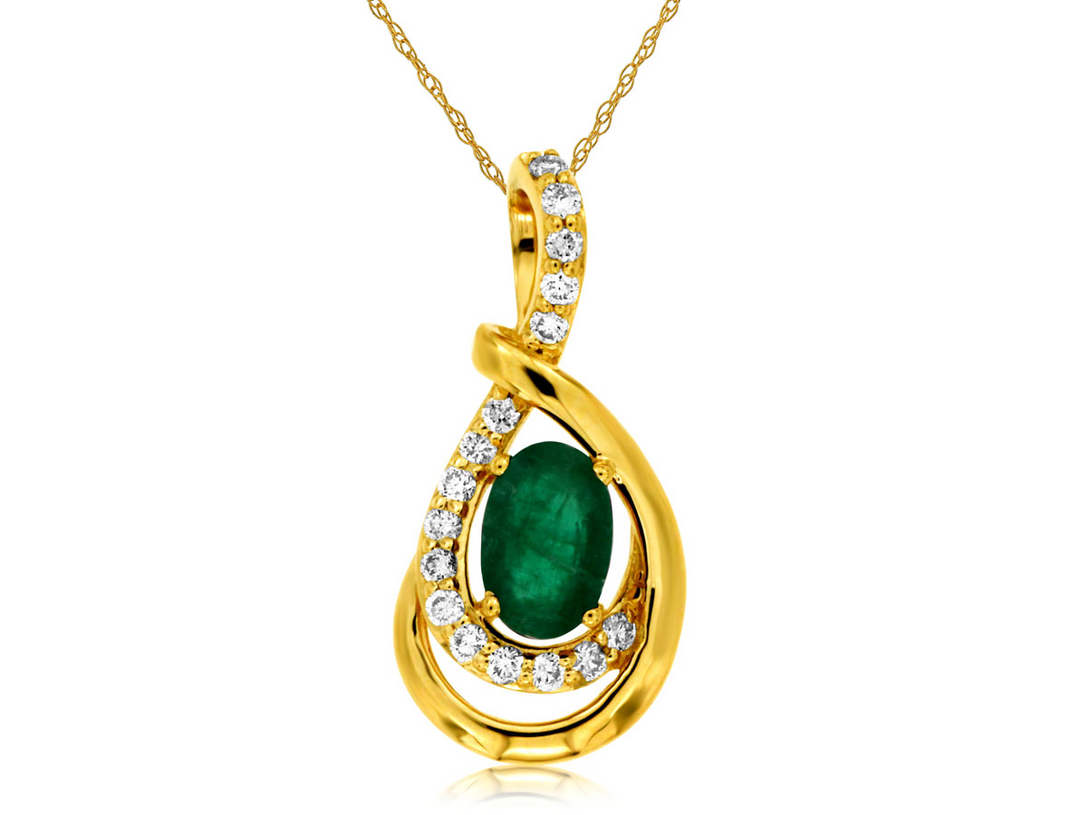14KY .13 CTW DIA / EMERALD 028