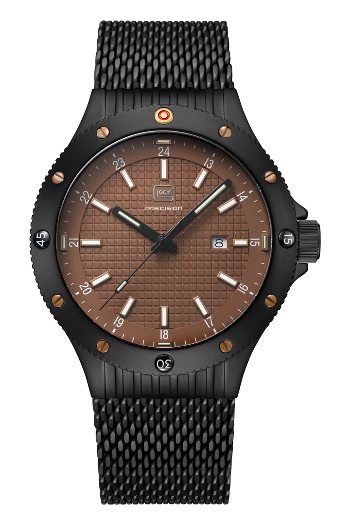GLOCK GW-33-5-24 Black Swiss Movement Watch with Rotating Bezel