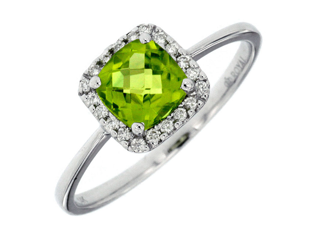 14KW .10 CT DIA / PERIDOT RING