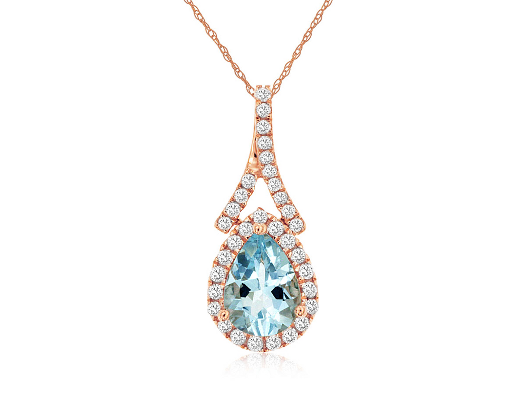 14KR .15 CTW DIA / AQUA PEND.
