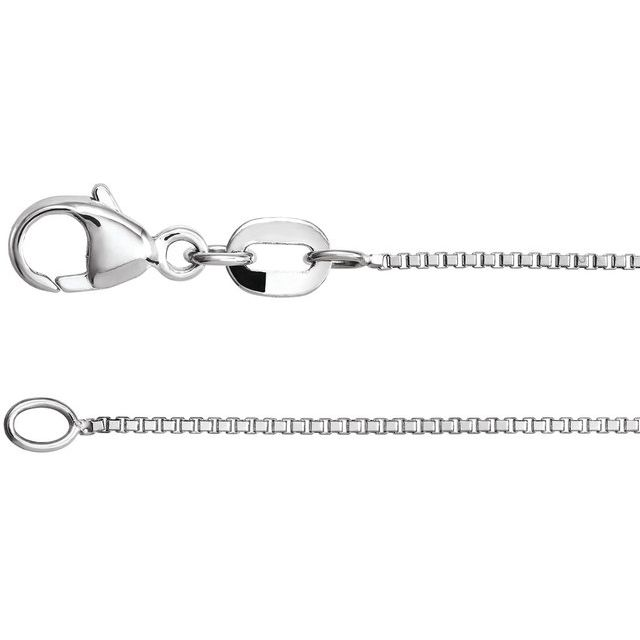 Sterling Silver .8mm Diamond-Cut Box Chain 18"
