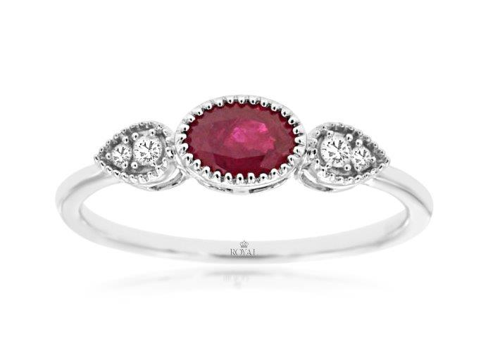14KW .05 CTW DIA / RUBY RING 0