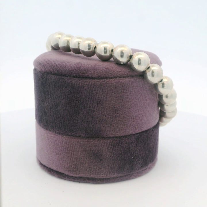 Sterling Silver Bead Bracelet With Heart Charm
