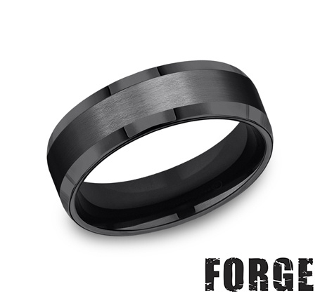 Black Titanium Comfort Fit 7mm Wedding Band