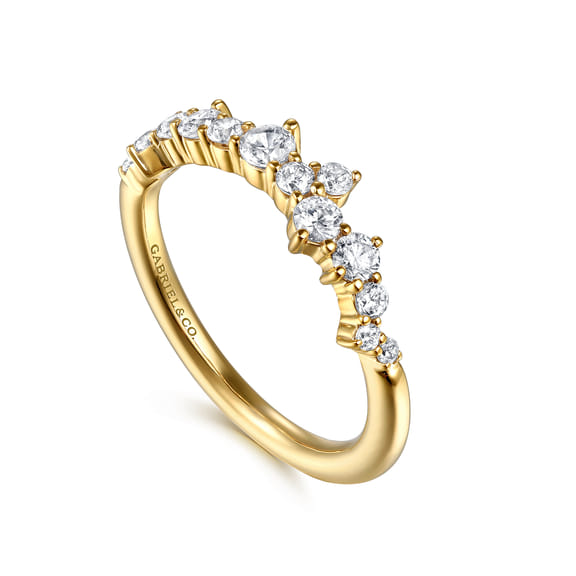 14K Yellow Gold CTW Natural Diamond Wedding Band