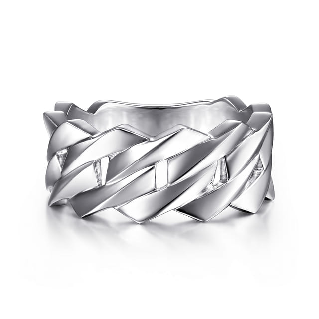 Chain Link Band Ring in Sterling Silver
