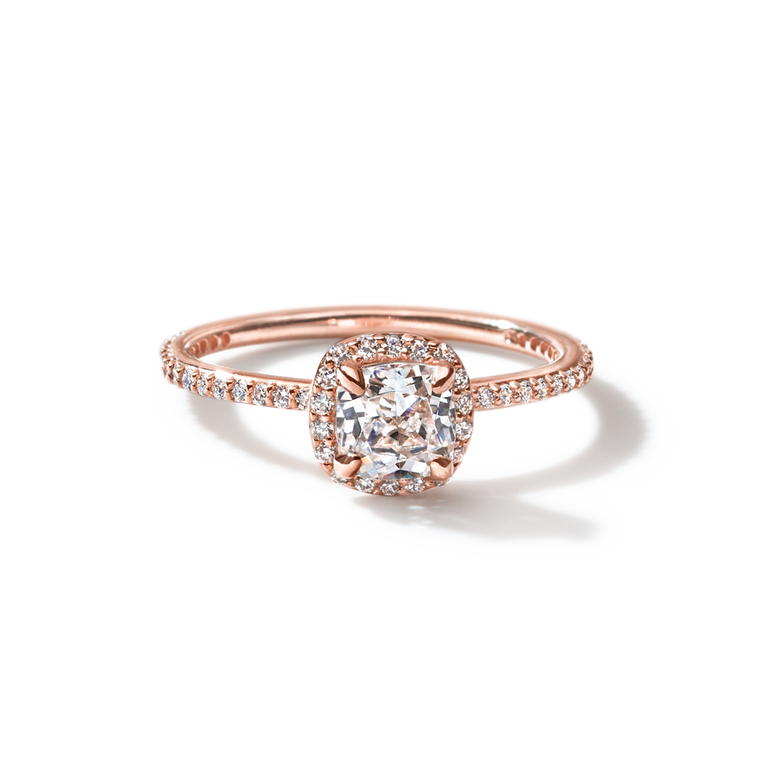 14K Gold Accented Halo Engagement Ring 0.11 CTW