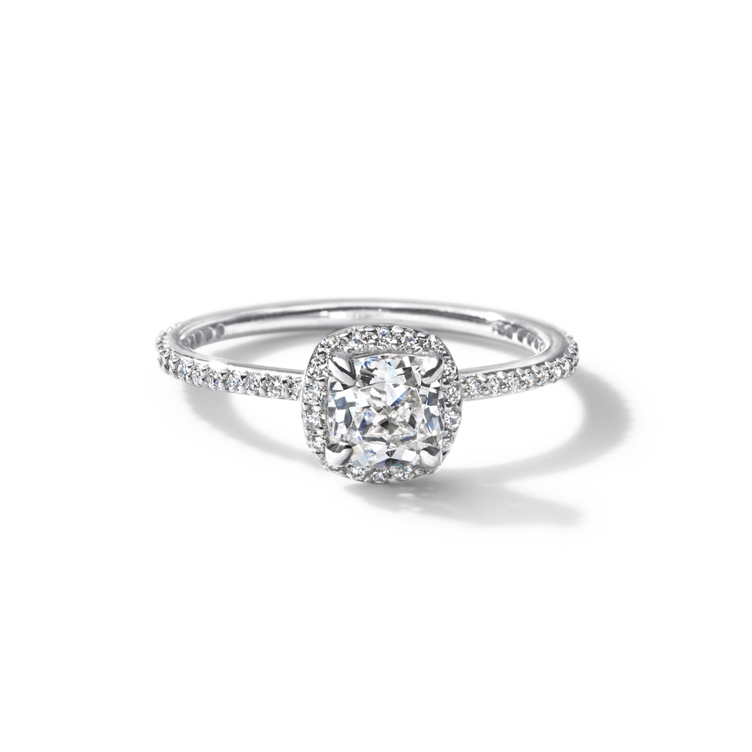 14K Gold Accented Halo Engagement Ring 0.11 CTW