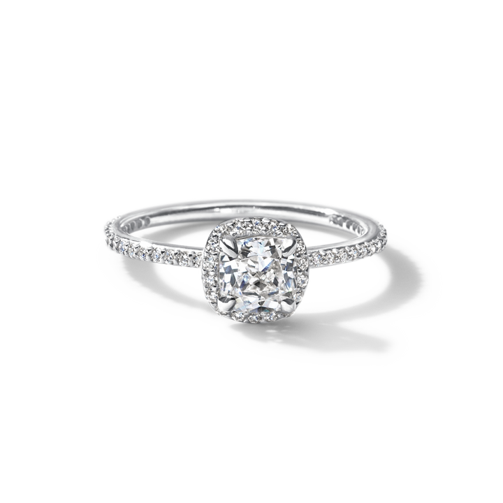 14K Gold Accented Halo Engagement Ring 0.11 CTW