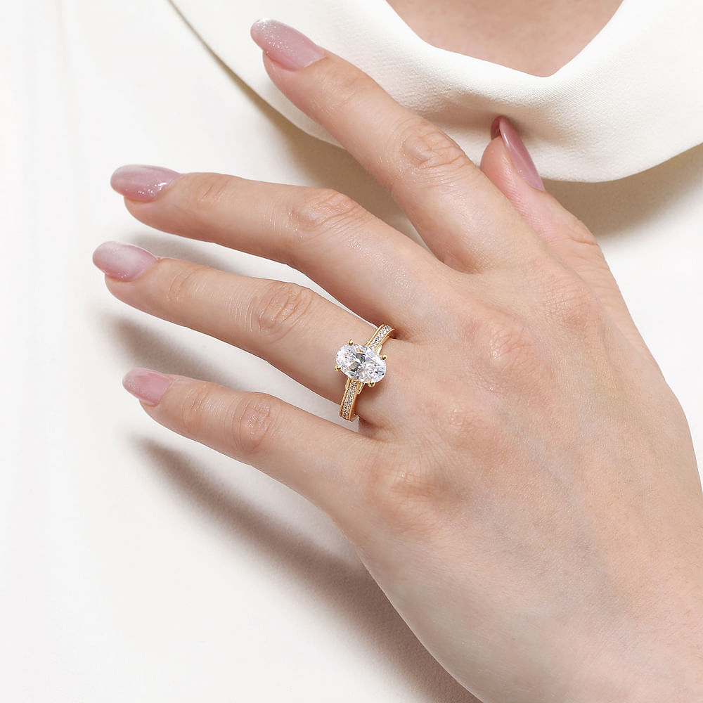 14K Yellow Gold Vintage Pave Oval Diamond Semi-Mount Ring 0.25CTW.