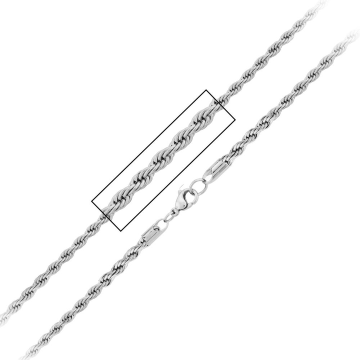 Stainless Steel French Rope Chain 22"
