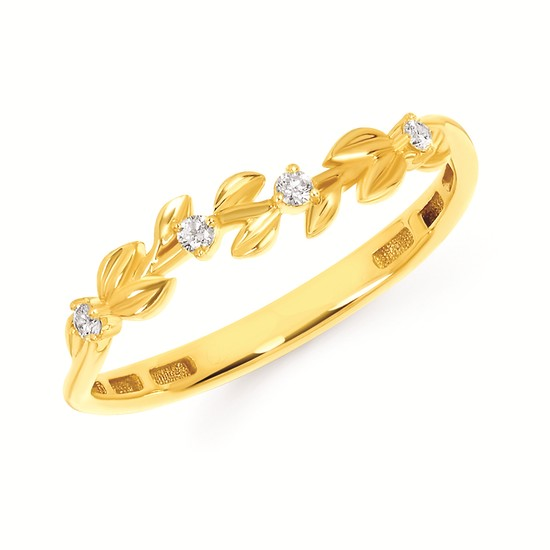 14K Yellow Gold Diamond Fashion Ring (0.05 ctw)