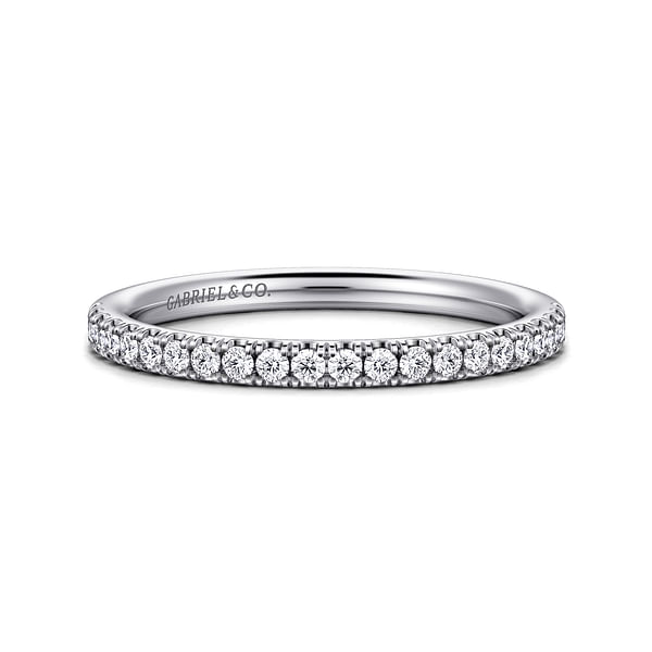 14K White Gold 0.22CTW Natural Diamond Wedding Band