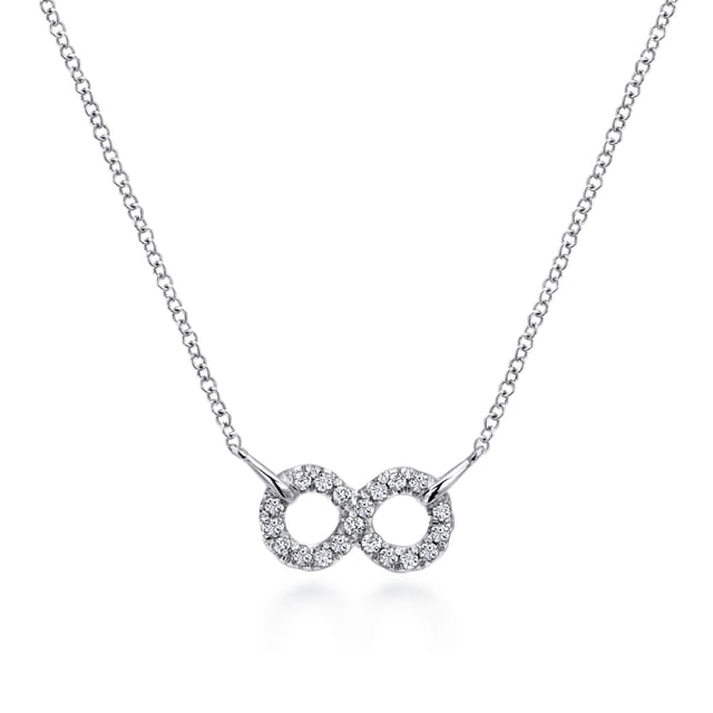 Sterling Silver White Sapphire Infinity Symbol Pendant Necklace