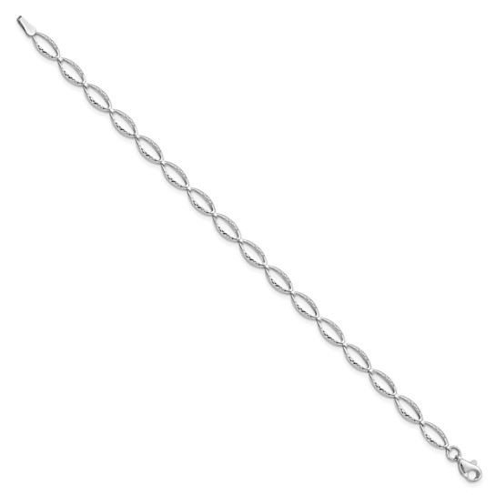 14K White Gold Oval Link Bracelet