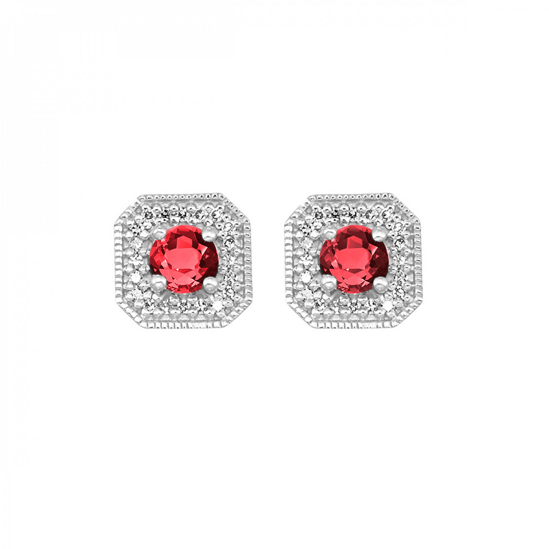 10KW .10 CTW DIA / GARNET EARR