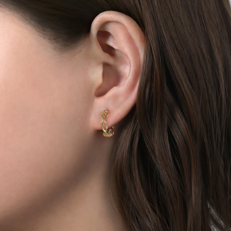 14KY TWIST HOOP EARR. 059