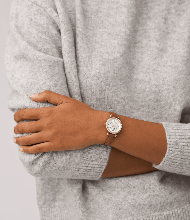 Fossil Watch: Carlie Three-Hand Medium Brown Leather ES5297