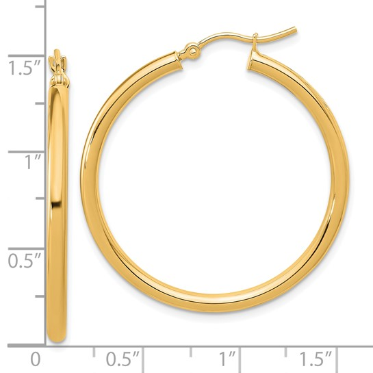 14K Yellow Gold Lightweight Hoop Earrings